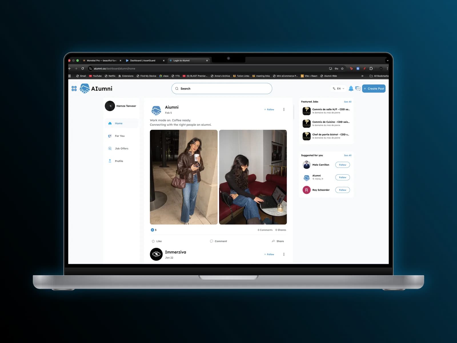 AIumni web social feed